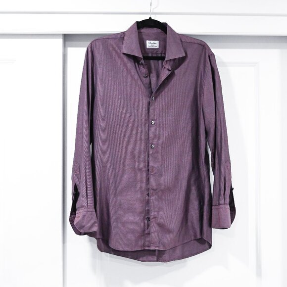 Stenströms Men's Twofold Super Cotton Purple Long Sleeve Button Down Size 41 - Picture 1 of 10